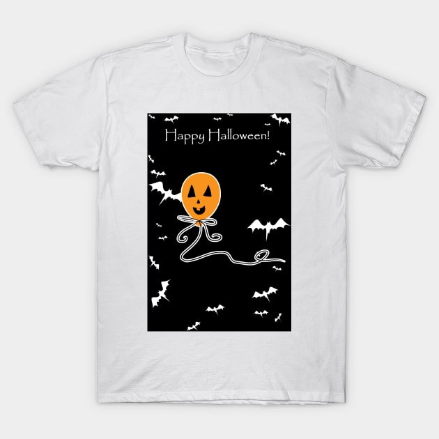 Happy Halloween - Pumpkin Ballon T-Shirt by saradaboru